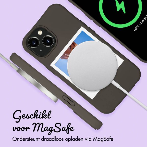 Gepersonaliseerd Color Backcover MagSafe met afneembaar koord en polaroid  iPhone 15 - Black Coffee