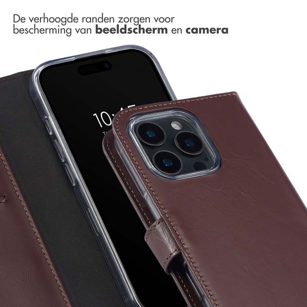 Selencia Echt Leren Bookcase Apple iPhone 16 Pro Max - Bruin