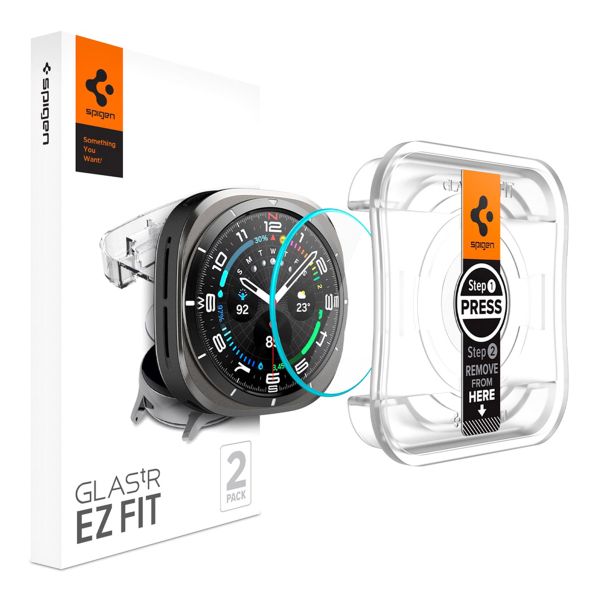 Spigen EZ FIT Glas.tR Screenprotector met applicator Samsung Galaxy Watch Ultra - Transparant