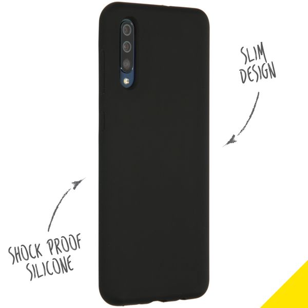 Accezz Liquid Silicone Backcover Samsung Galaxy A50 / A30s - Zwart