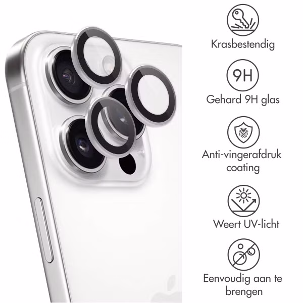 imoshion 2 Pack Camera lens protector Apple iPhone 16 Pro / 16 Pro Max - Wit / Titanium