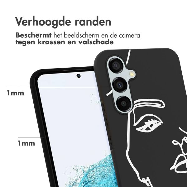 imoshion Design hoesje Samsung Galaxy A54 (5G) - Abstract Gezicht - Zwart