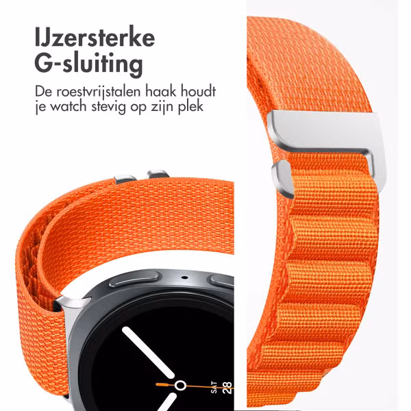 imoshion Nylon Alpine bandje Samsung Galaxy Watch 8 (40/44mm) / Classic (46mm) - Oranje