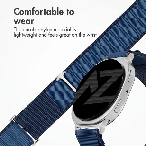 Accezz Nylon Alpine Band Samsung Galaxy Watch 9 (40/44mm) / Watch 8 (40/44mm) / Classic (46mm) - Dark Blue
