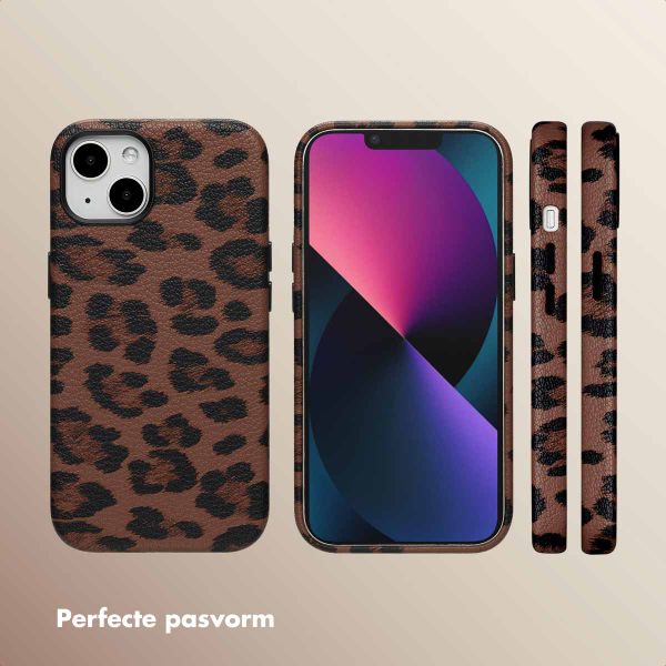 Selencia Sabi Backcover Panterprint met MagSafe Apple iPhone 13 - Mocha Brown