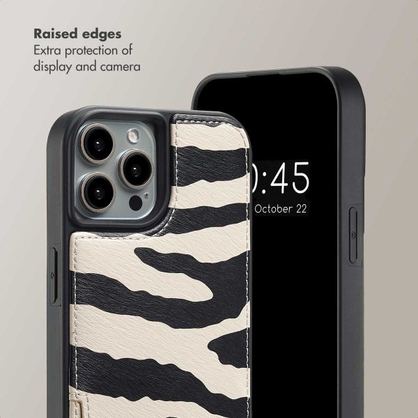 Selencia Nova Phone Case with Cord and Card Holder Apple iPhone 15 Pro - Zazzy Zebra