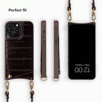 Selencia Nova Real Leather Back Cover with Card Holder Apple iPhone 14 Pro - Dark Chocolate