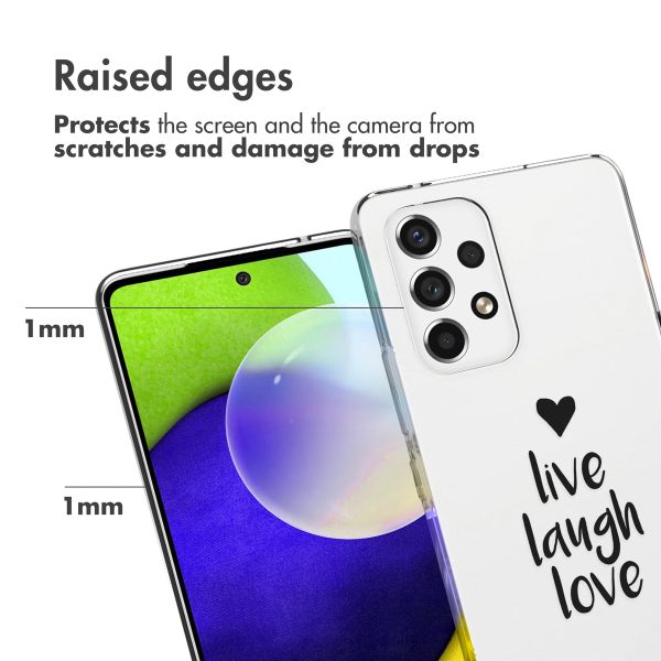 imoshion Design hoesje Samsung Galaxy A53 - Live Laugh Love - Zwart