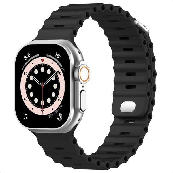 Accezz Ocean bandje Apple Watch Series 1 - 9 / SE (38/40/41 mm) | Series 10 / 11 (42 mm) - Zwart