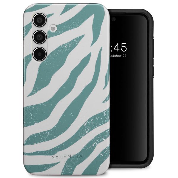 Selencia Vivid Tough Backcover Samsung Galaxy A55 - Colorful Zebra Pine Blue