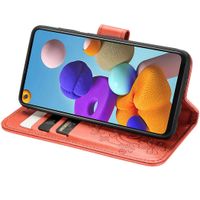 Klavertje Bloemen Bookcase Samsung Galaxy A21s - Rood