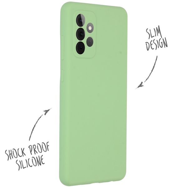 Accezz Liquid Silicone Backcover Samsung Galaxy A72 - Groen