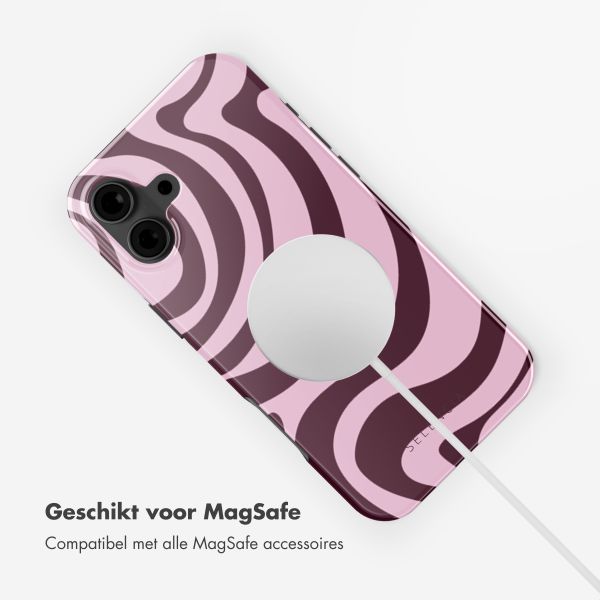 Selencia Vivid Backcover met MagSafe Apple iPhone 16 - Wavy Swirl Pink Plum