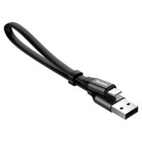 Baseus Nimble Series USB-A naar Lightning-kabel extra kort - 23 centimeter - Zwart