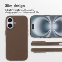 Accezz Leather Back Cover with MagSafe Apple iPhone 16 - Coffee Brown