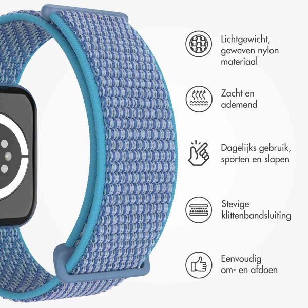 imoshion Nylon bandje Apple Watch Series 1 t/m 9 / SE (38/40/41 mm) | Series 10 / 11 (42 mm) - Marine Blue