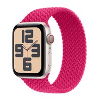 Apple Gevlochten solobandje Apple Watch Series 1 - 9 / SE (38/40/41 mm) | Series 10 / 11 (42 mm) - Maat 1 - Raspberry