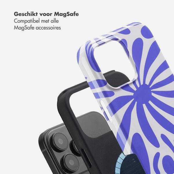 Selencia Vivid Backcover met MagSafe Apple iPhone 16 Pro Max - Modern Bloom Sapphire Blue