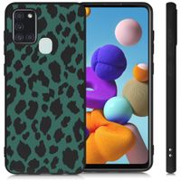 imoshion Design hoesje Samsung Galaxy A21s - Luipaard - Groen / Zwart