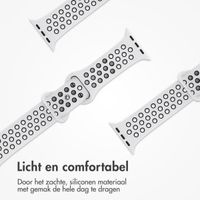 imoshion Sport⁺ bandje Apple Watch Series 1 t/m 11 / SE / Ultra (44/45/46/49 mm) - Maat M/L - Pure Platinum & Black