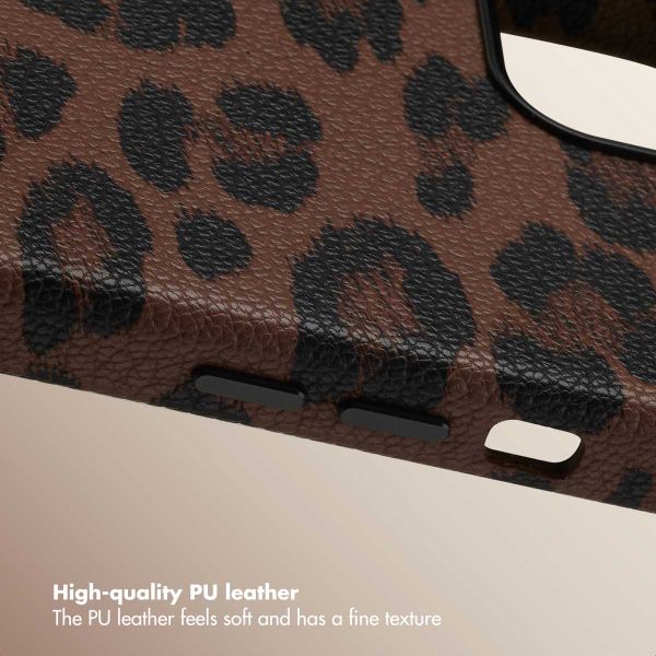 Selencia Sabi Back Cover Panther Print with MagSafe Apple iPhone 13 - Mocha Brown