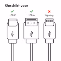 imoshion Braided USB-C naar USB kabel - 0,5 meter - Zwart