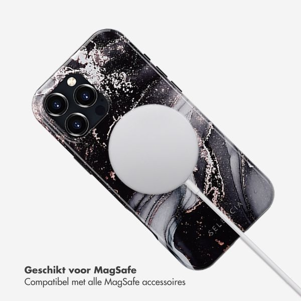 Selencia Vivid Backcover met MagSafe Apple iPhone 16 Pro Max - Chic Marble Black