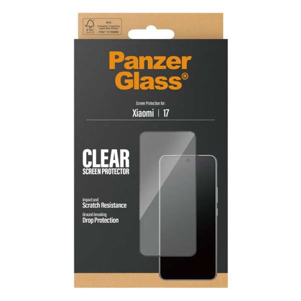 PanzerGlass Ultra-Wide Fit Anti-Bacterial Screenprotector incl. applicator Xiaomi 17