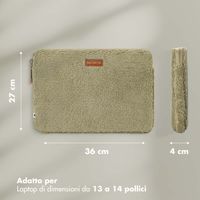 Selencia Teddy Laptop hoes 13-14 inch - Laptopsleeve - Sage Green