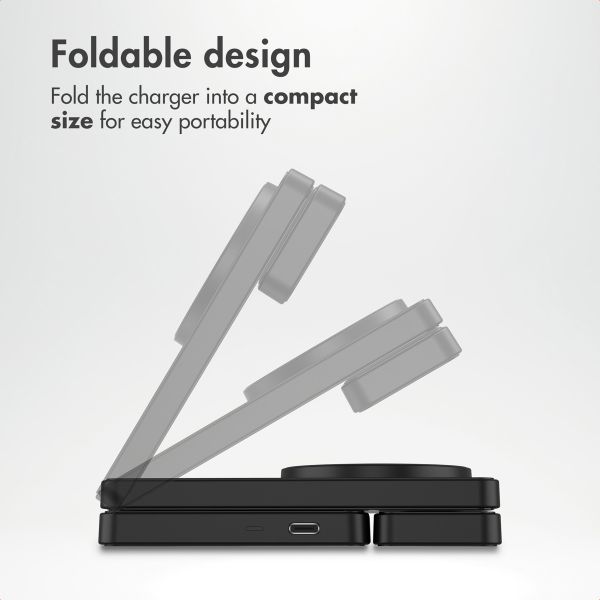 Accezz 3-in-1 Foldable Wireless MagSafe Charger - 20W - Black