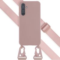 Selencia Siliconen hoesje met afneembaar koord Samsung Galaxy A54 (5G) - Sand Pink