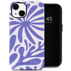 Selencia Vivid Backcover iPhone 14 - Modern Bloom Sapphire Blue