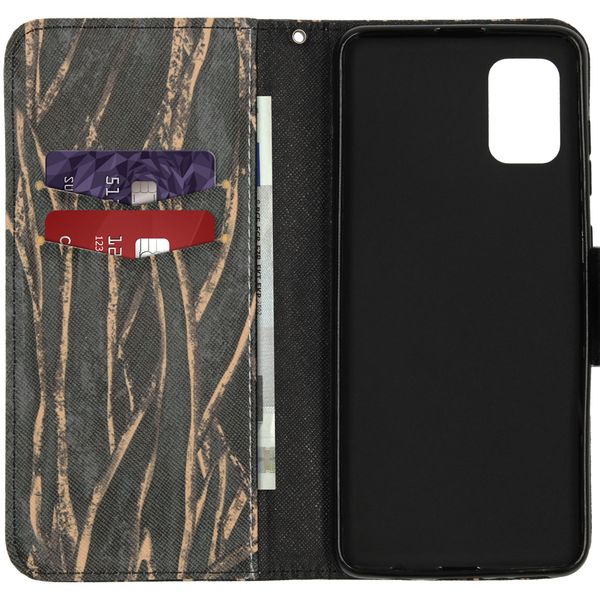 Design Softcase Bookcase Samsung Galaxy A31 - Wild Bladeren