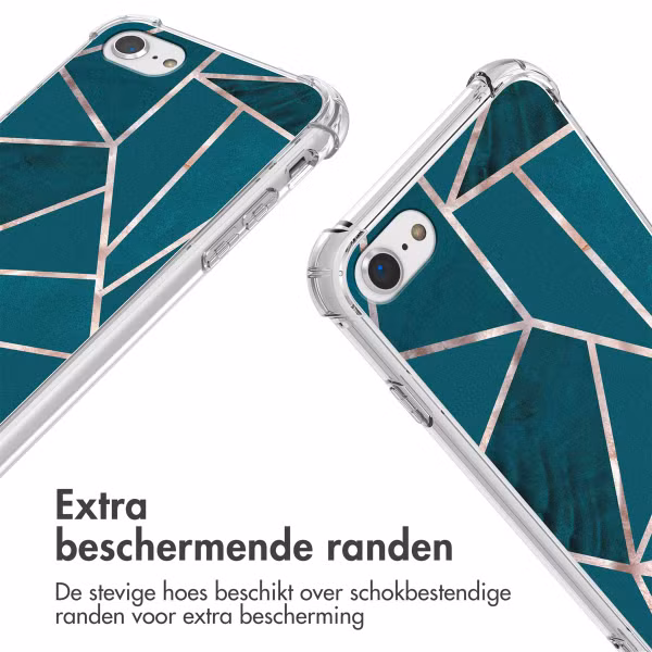 imoshion Design hoesje met koord Apple iPhone SE (2022 / 2020) / 8 / 7 - Petrol Green Graphic