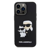 Karl Lagerfeld Karl & Choupette 3D Rubber Hardcase Backcover Apple iPhone 15 Pro Max - Zwart