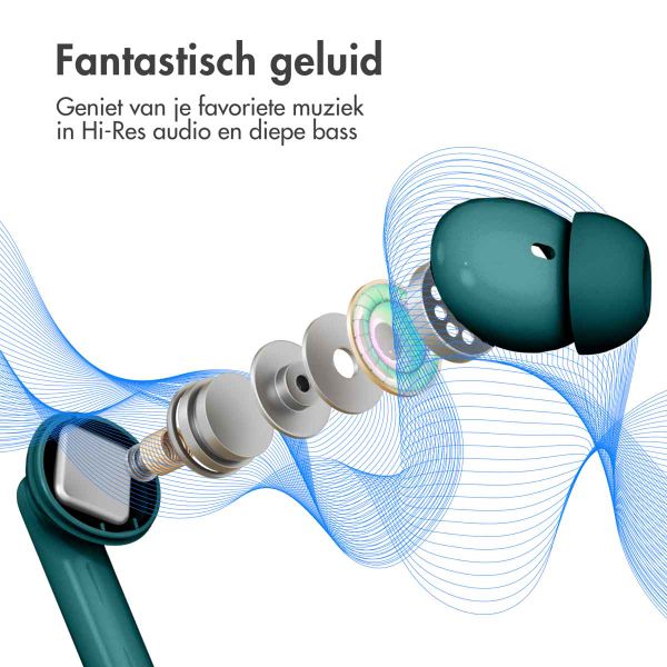 imoshion Aura Pro In-Earbuds - Draadloze oordopjes - Bluetooth draadloze oortjes - Met ANC noise cancelling functie - Petrol Green