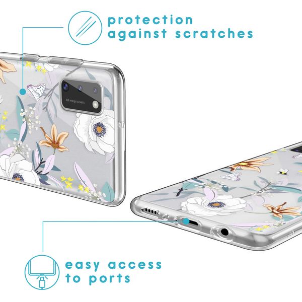 imoshion Design hoesje Samsung Galaxy A41 - Bloem - Wit