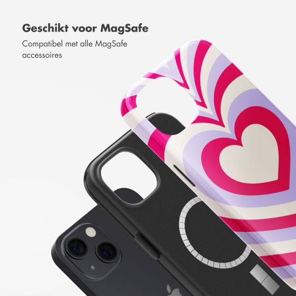 Selencia Vivid Backcover met MagSafe Apple iPhone 13 - Double Hearts Rubine Red Lilac