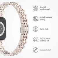 Selencia Slim Steel Jubilee Inspired Link Band Apple Watch | 38/40/41/42 mm - Starlight