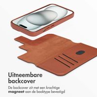 Accezz Leather Bookcase 2-in-1 met MagSafe Apple iPhone 15 - Sienna Brown