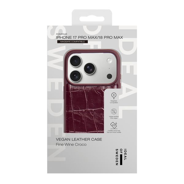 iDeal of Sweden Vegan Leather MagSafe Backcover Apple iPhone 18 Pro Max / 17 Pro Max - Fine Wine Croco