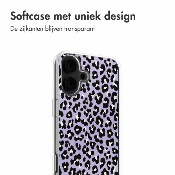 imoshion Design hoesje Apple iPhone 16 - Leopard Lilac