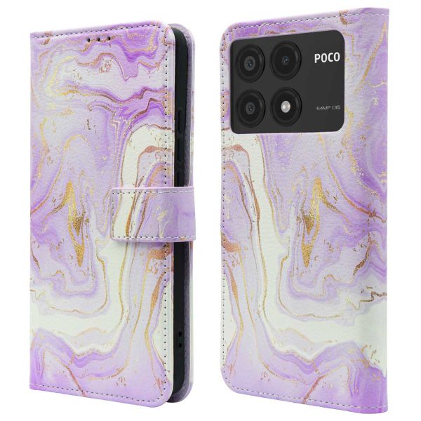 imoshion Design Bookcase Xiaomi Poco X6 Pro - Purple Marble