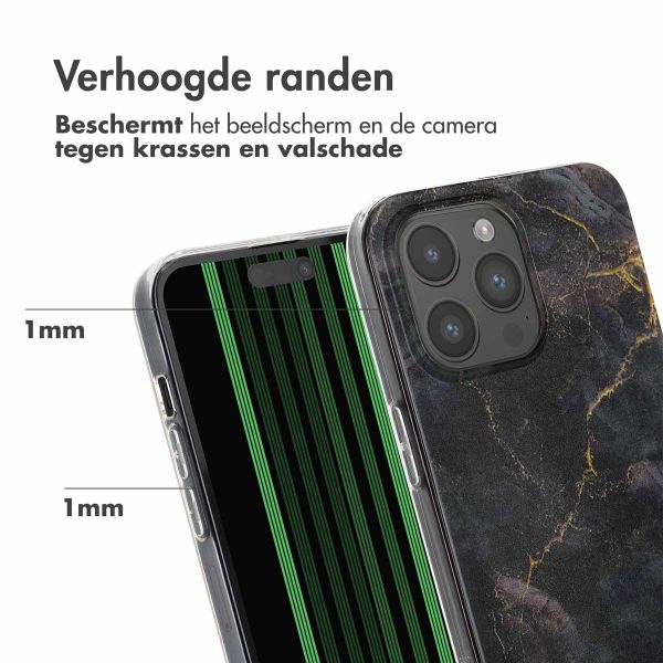 imoshion Design hoesje Apple iPhone 15 Pro Max - Black Marble Transparent
