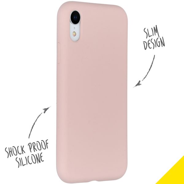 Accezz Liquid Silicone Backcover Apple iPhone Xr - Roze