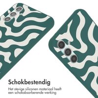 imoshion Siliconen design hoesje met koord Samsung Galaxy A34 (5G) - Petrol Green Groovy