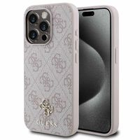 Guess 4G Metal Logo Backcover MagSafe Apple iPhone 15 Pro - Roze