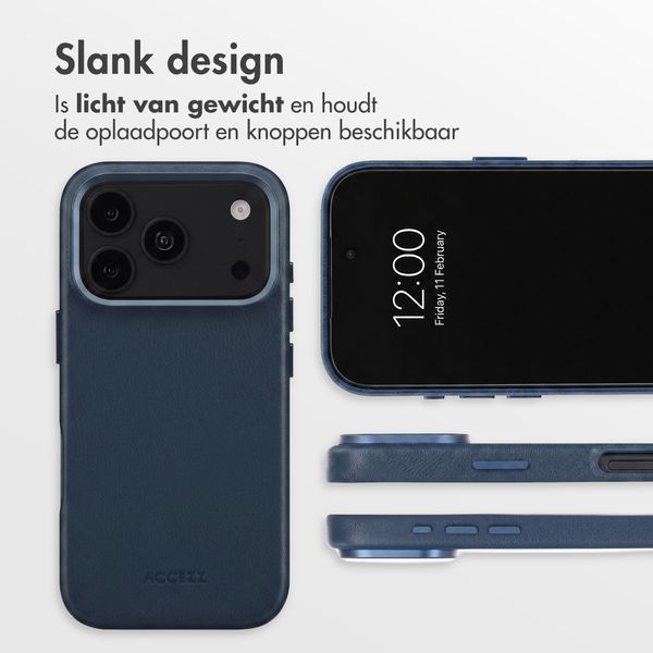 Accezz MagSafe Leather Backcover Apple iPhone 18 Pro Max / 17 Pro Max - Nightfall Blue