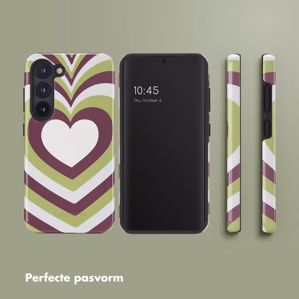 Selencia Vivid Tough Backcover Samsung Galaxy S23 - Double Hearts Plum Fern