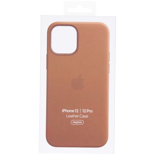 Apple Leather Backcover MagSafe iPhone 12 (Pro) - Saddle Brown